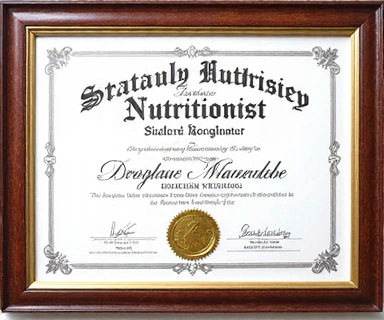 Zertifikat für staatlich anerkannte Ernährungsberatung.